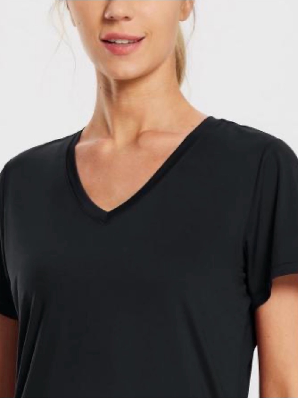 BALEAF Women’s UPF 50+ Golf Shirt Black V-Neck Performance Top NWT